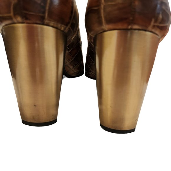 Stuart Weitzman Brown Tortoise Shell Leather Pump - Picture 10 of 11